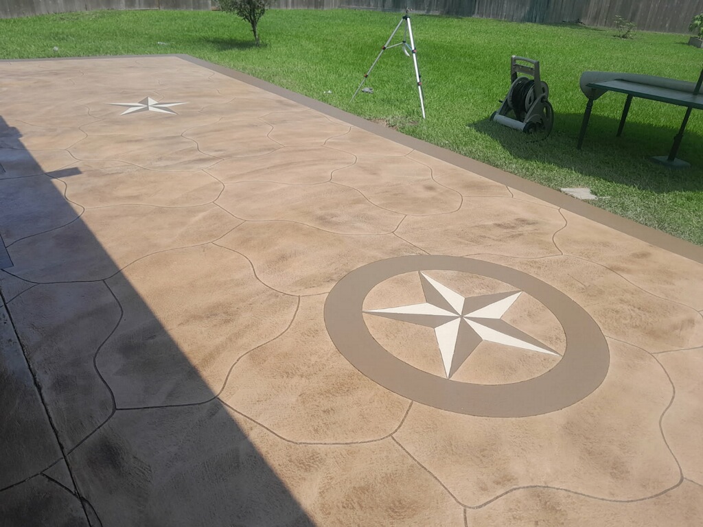 Stamped Patio Texas Star Completed