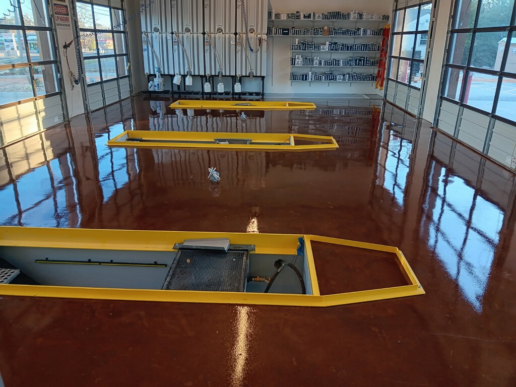 Metallic Epoxy Auto Service Bay
